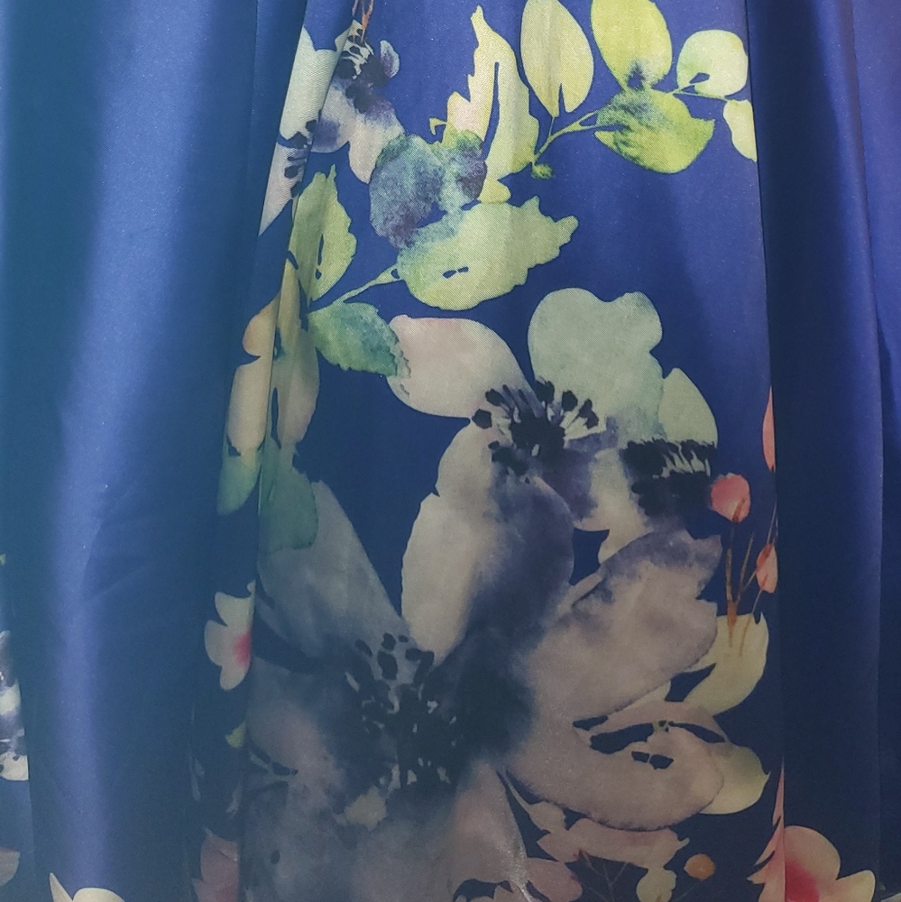 Blue, floral homecoming dress - Picture 2 of 5